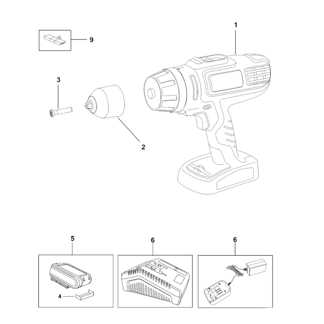 Wiertarko-wkretarka - BLACK DECKER HP188F4L Typ H1 - (rysunek techniczny)
