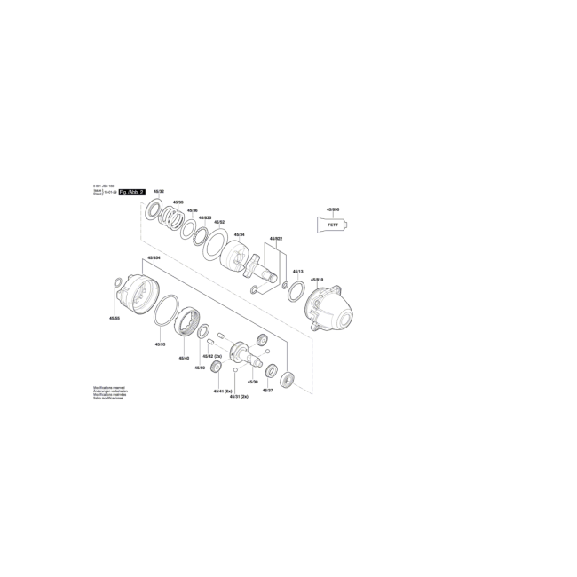 Zakrętarka - BOSCH NIEBIESKI GDS250-LI 3601JG6120 - (rysunek techniczny)
