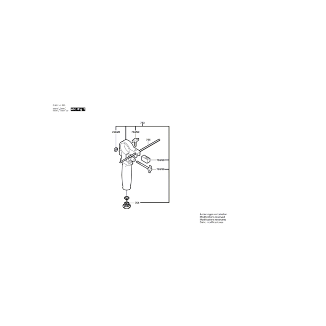 Wiertarka udarowa - BOSCH NIEBIESKI GSB18-2RE 0601141603 - (rysunek techniczny)
