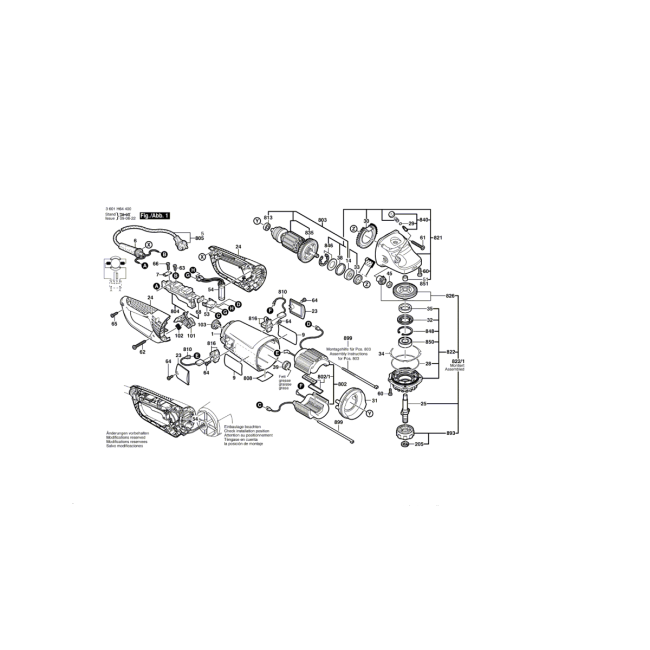 Szlifierka kątowa - BOSCH NIEBIESKI GWS24-230JBX 3601H64R00 - (rysunek techniczny)
