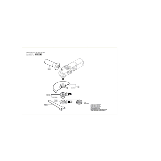 Szlifierka kątowa - BOSCH ZIELONY PWS6-115 0603372073 - (rysunek techniczny)
