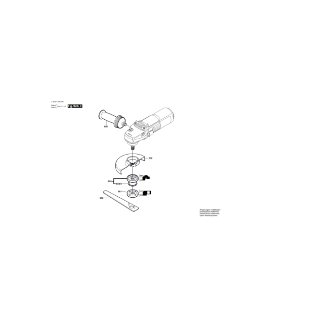 Szlifierka kątowa - BOSCH ZIELONY PWS7-125 3603C99800 - (rysunek techniczny)
