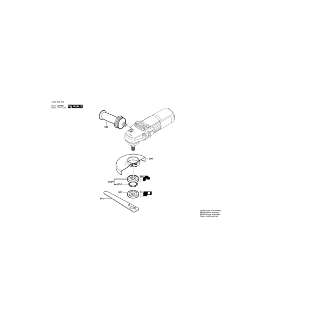 Szlifierka kątowa - BOSCH ZIELONY PWS8-125CE 3603C99B00 - (rysunek techniczny)
