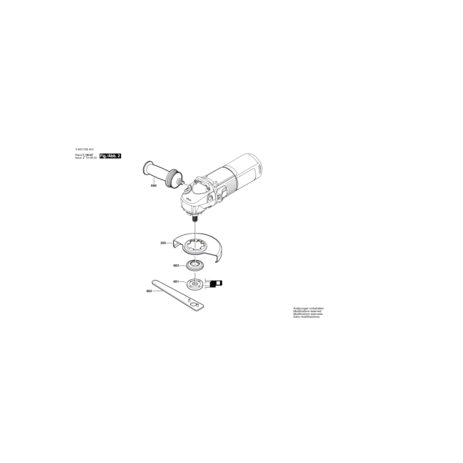 Szlifierka kątowa - BOSCH ZIELONY PWS9-125CE 3603C99A01 - (rysunek techniczny)
