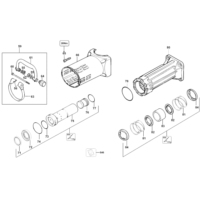 Młotowiertarka - DEWALT D25941K Typ1 - (rysunek techniczny)
