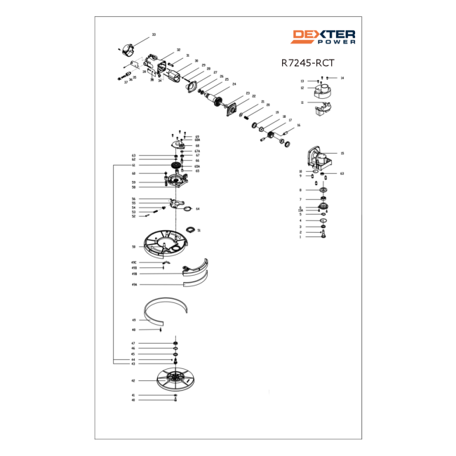 Szlifierka do gipsu - DEXTER R7245-RCT 45815133 - (rysunek techniczny)
