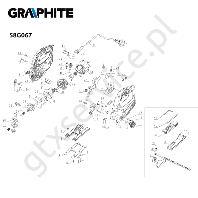 Wyrzynarka - GRAPHITE 58G067 