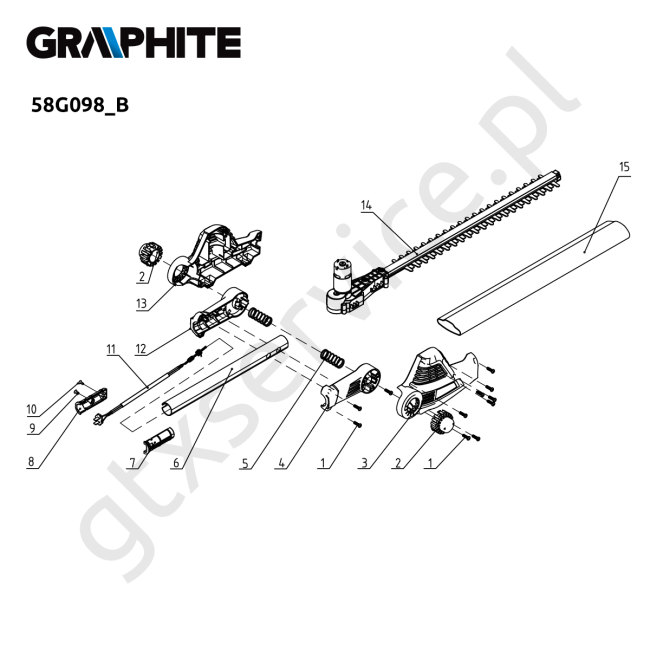 Urządzenie ogrodowe na wysięgniku - GRAPHITE 58G098 