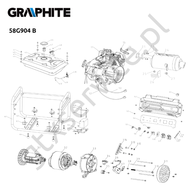 Agregat prądotwórczy 2000W - 2200W - GRAPHITE 58G904 