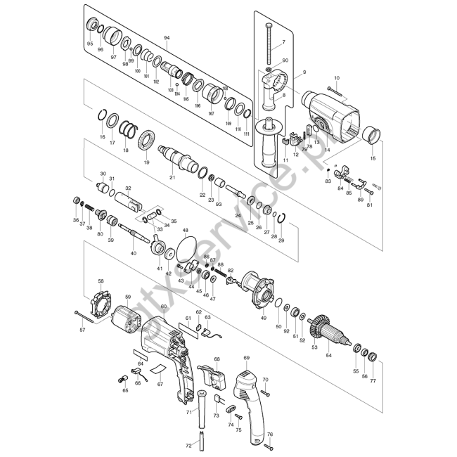 Młotowiertarka SDS Plus - MAKITA HR2450T 