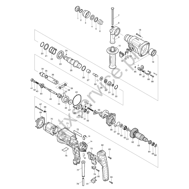 Młotowiertarka SDS Plus - MAKITA HR2470F 