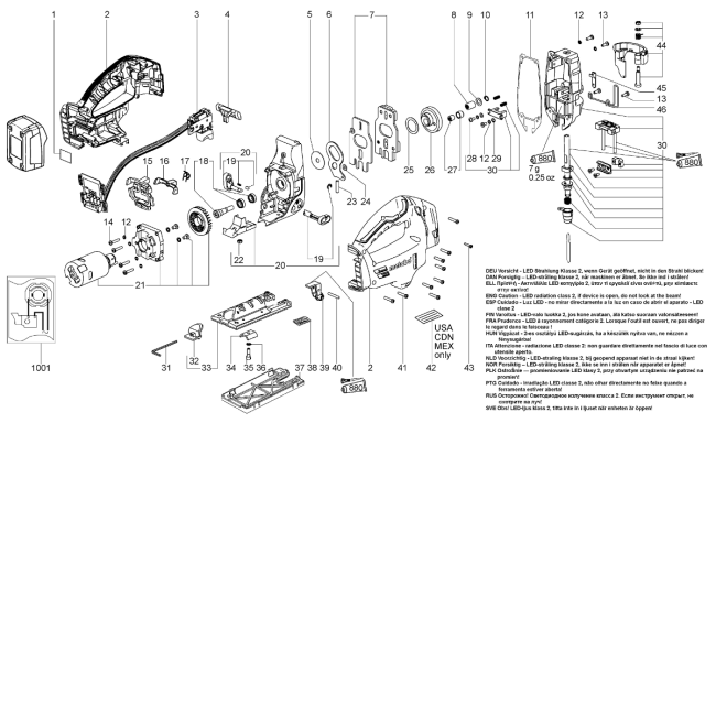Wyrzynarka - METABO STA18LTX 02298000 - (rysunek techniczny)
