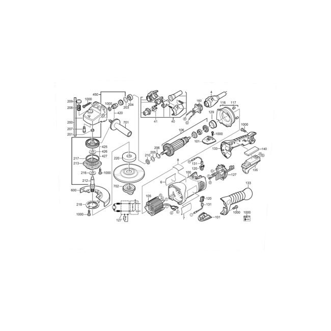 Szlifierka kątowa - MILWAUKEE AGV16-125XC 4000407326 - (rysunek techniczny)

