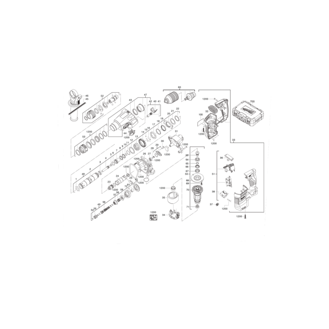 Młotowiertarka - HD18HX402CIN2 4000447206 - (rysunek techniczny)
