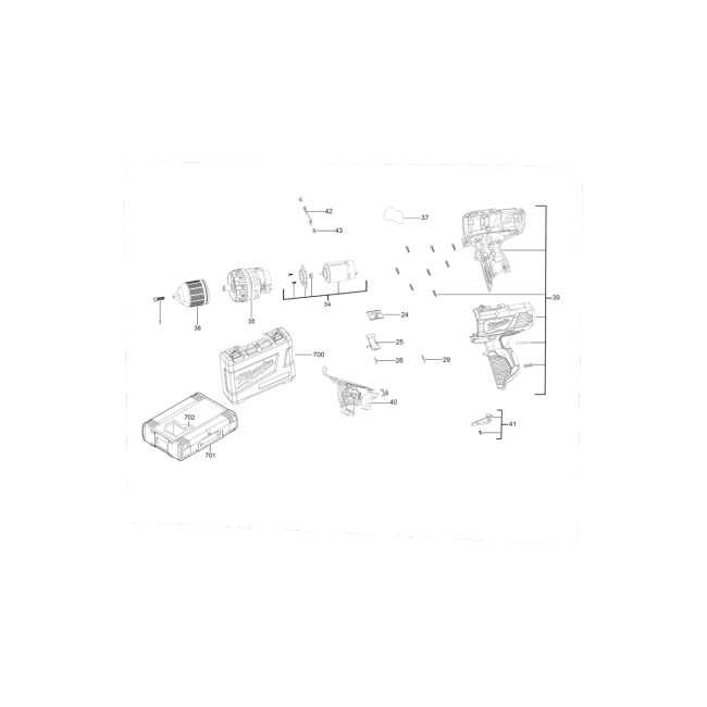 Wiertarko-wkrętarka aku. - MILWAUKEE M12BDD 4000441916 - (rysunek techniczny)
