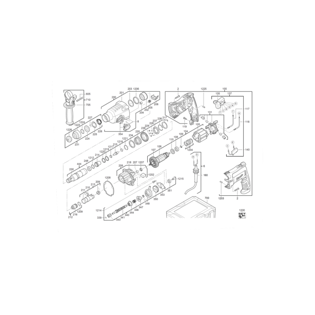 Młotowiertarka - MILWAUKEE PH26 4000456320 - (rysunek techniczny)
