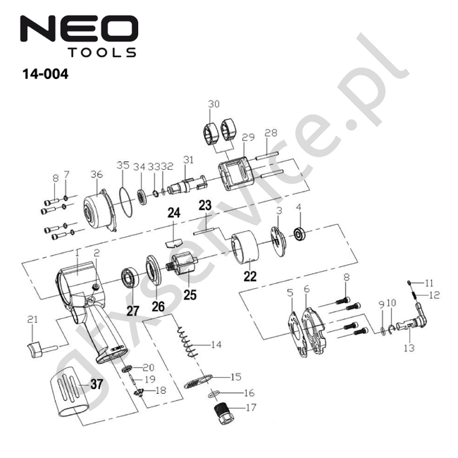 Klucz udarowy pneumatyczny - NEO 14-004 