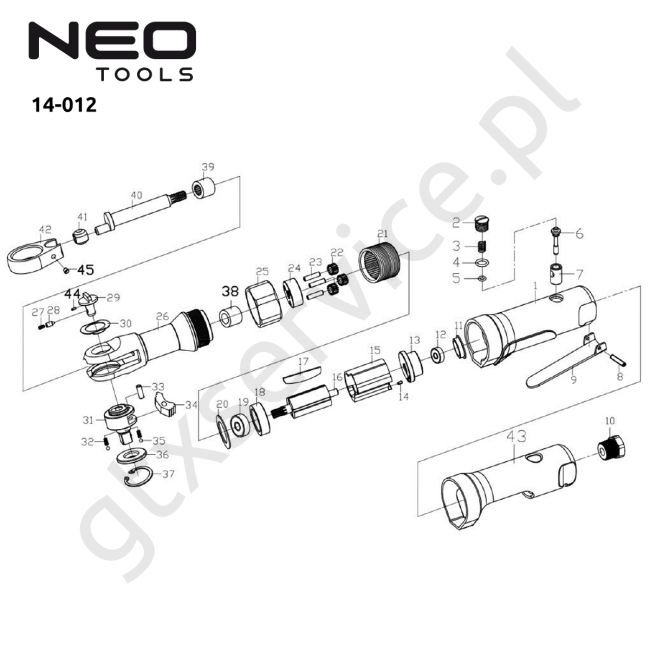 Klucz kątowy pneumatyczny - NEO 14-012 