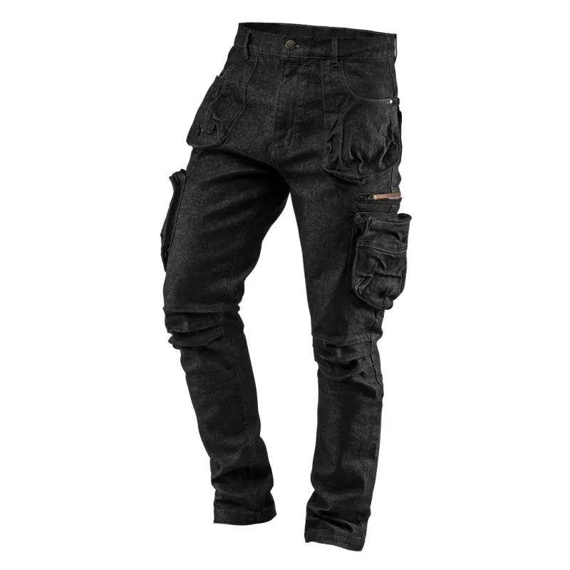 Spodnie robocze 5-kieszeniowe DENIM, czarne, rozmiar M