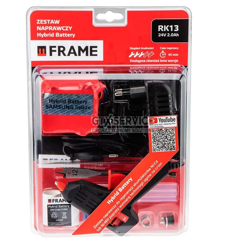 Zestaw naprawczy Hybrid Battery :24V 2.0Ah do Zestawy naprawcze Hybrid Battery do regeneracji akumulatorów Ni-Cd lub Ni-MH poprzez wymianę technologii ogniw na Li-ion - FRAME SW_RK