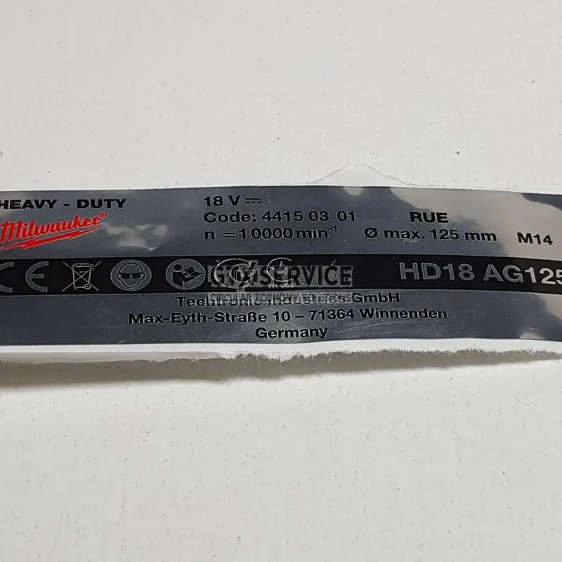 Część zamienna do Szlifierka kątowa - MILWAUKEE HD18AG125