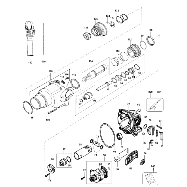 Rotary hammer drill - DEWALT D25303 Typ 3 - (rysunek techniczny)
