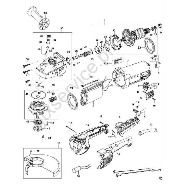 Angle grinder - DEWALT D28400 Typ 3 - (rysunek techniczny)
