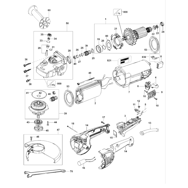 Angle grinder - DEWALT D28415 Typ 2 - (rysunek techniczny)
