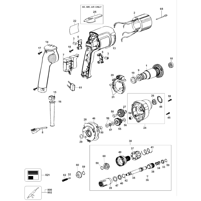 Mains drill/driver - DEWALT DW268K Typ 4 - (rysunek techniczny)
