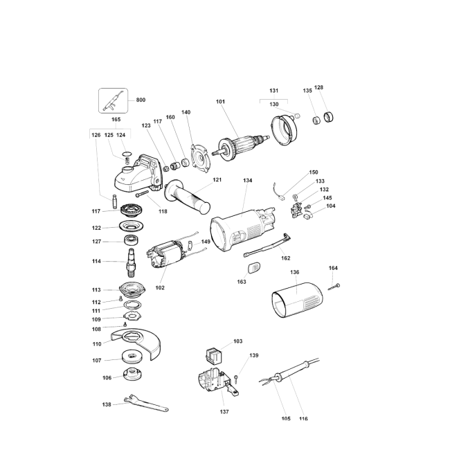 Angle grinder - DEWALT DW821 Typ 3 - (rysunek techniczny)
