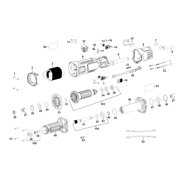 Straight grinder - DEWALT DWE4884 Typ 1 - (rysunek techniczny)
