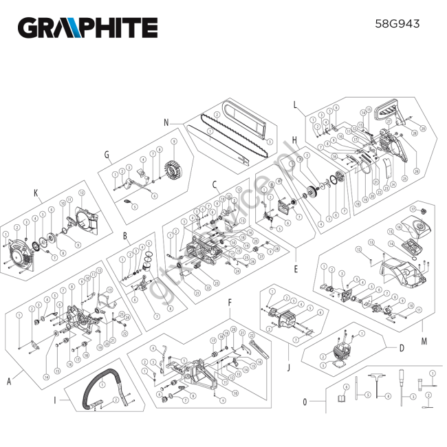 Chain saw - GRAPHITE 58G943