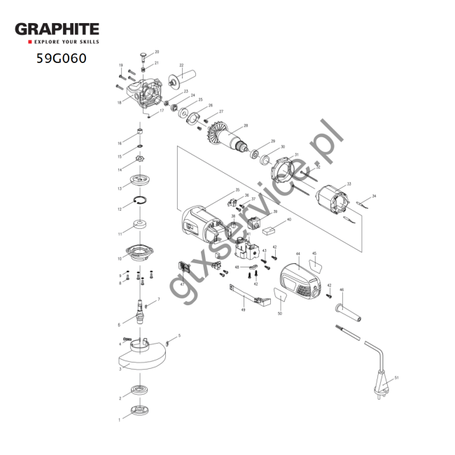 Angle grinder - GRAPHITE 59G060