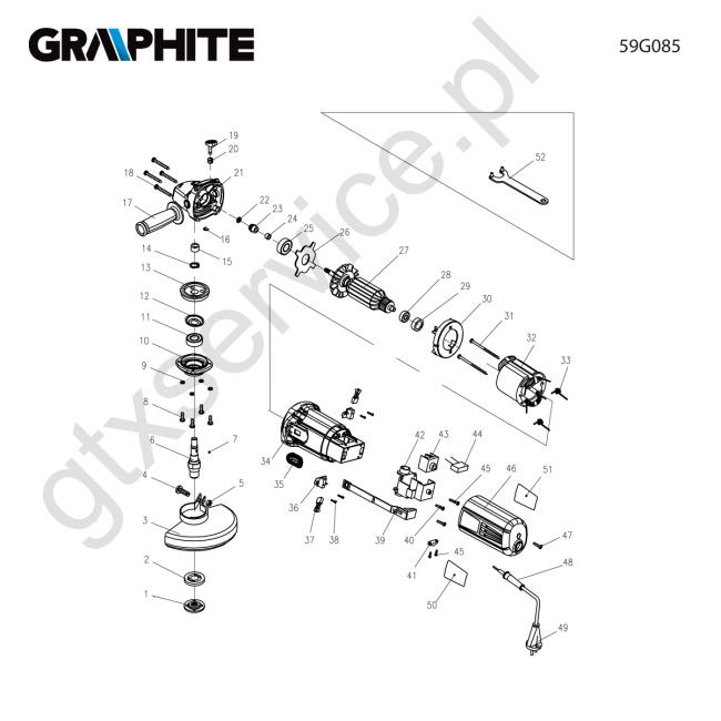 Angle grinder - GRAPHITE 59G085