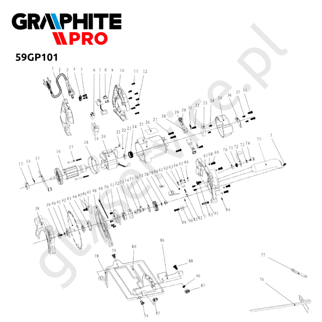 Circular saw - GRAPHITE PRO 59GP101