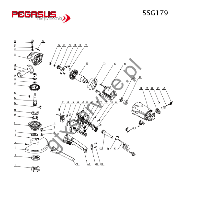 Angle grinder - PEGASUS IMPACT 55G179