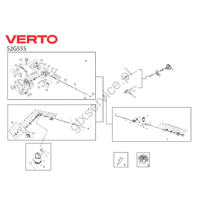Petrol grass cutter - VERTO 52G555